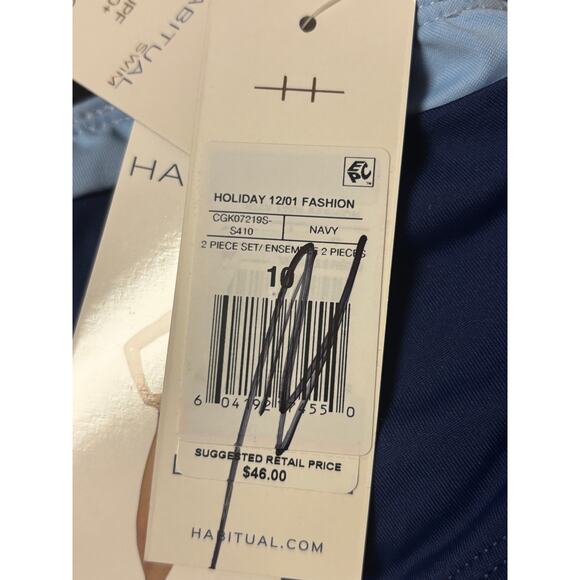 Habitual Swim Kids Color Block 2pc Swimsuit 12 Blue Red UPF 50+ Beach Vacation - Picture 7 of 8